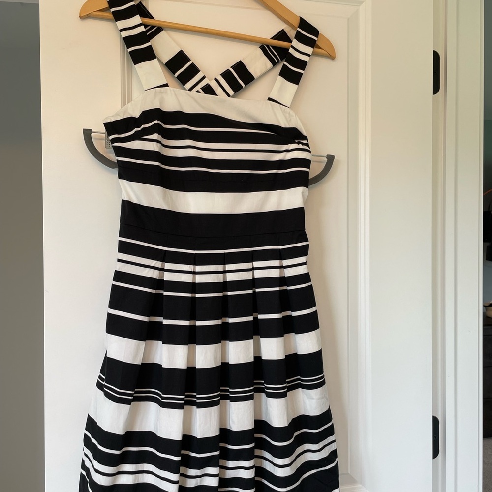 Banana Republic Black and White Striped Dress